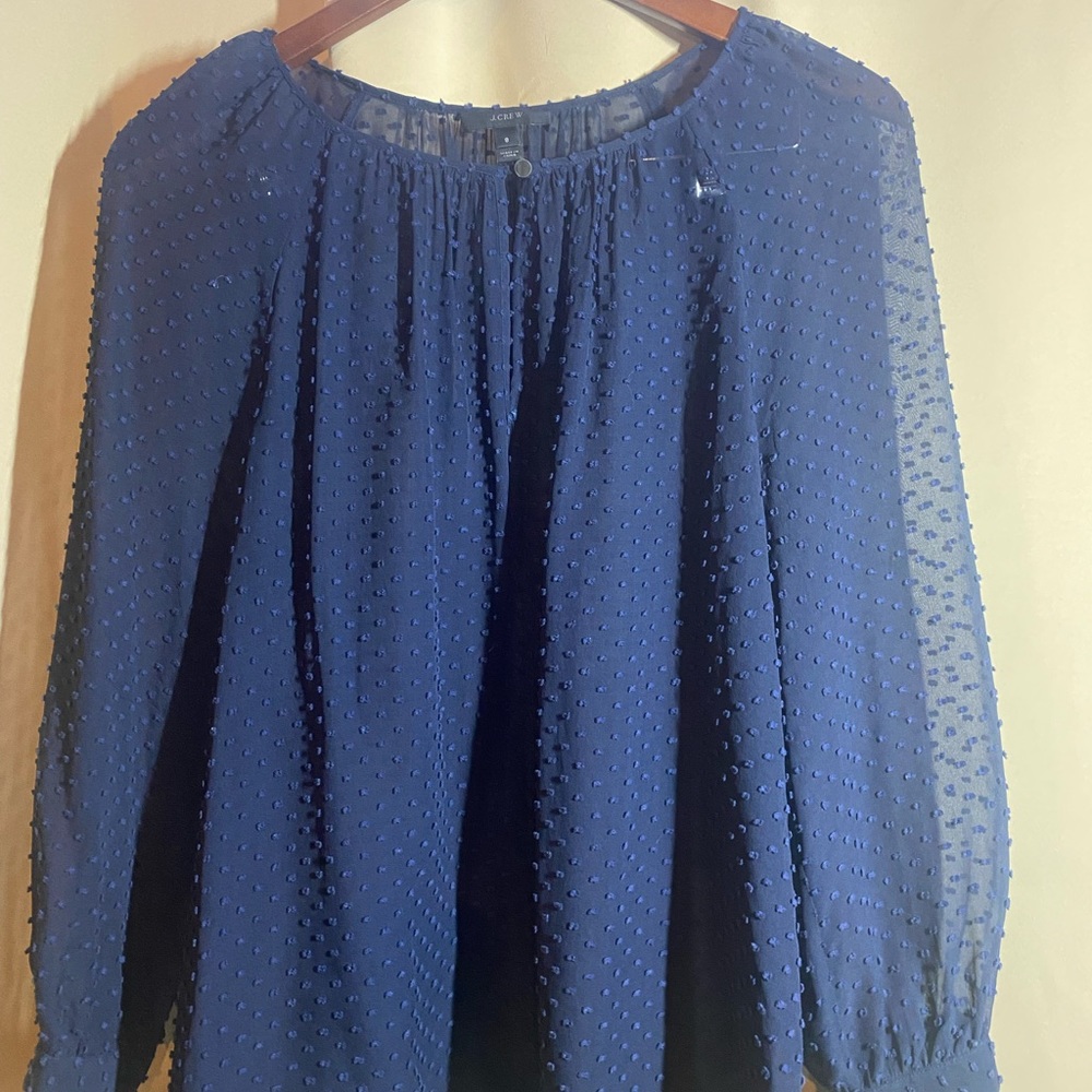 j crew blue blouse
